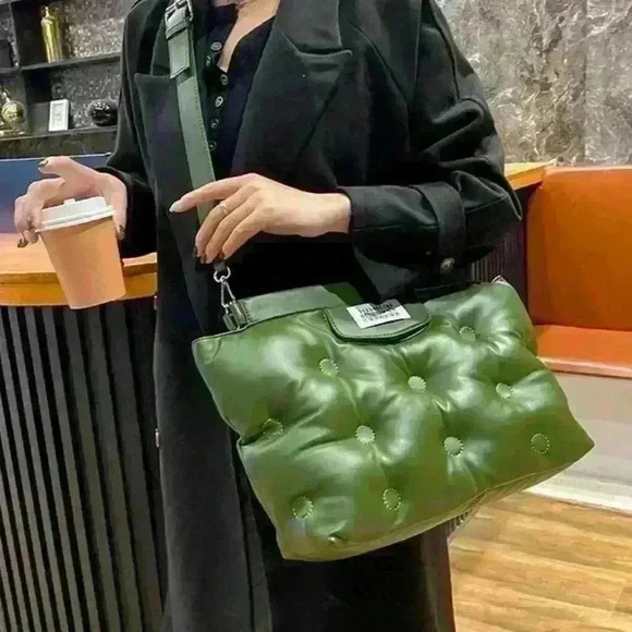 Oversized quilt bag olive green - Picture 2 of 2